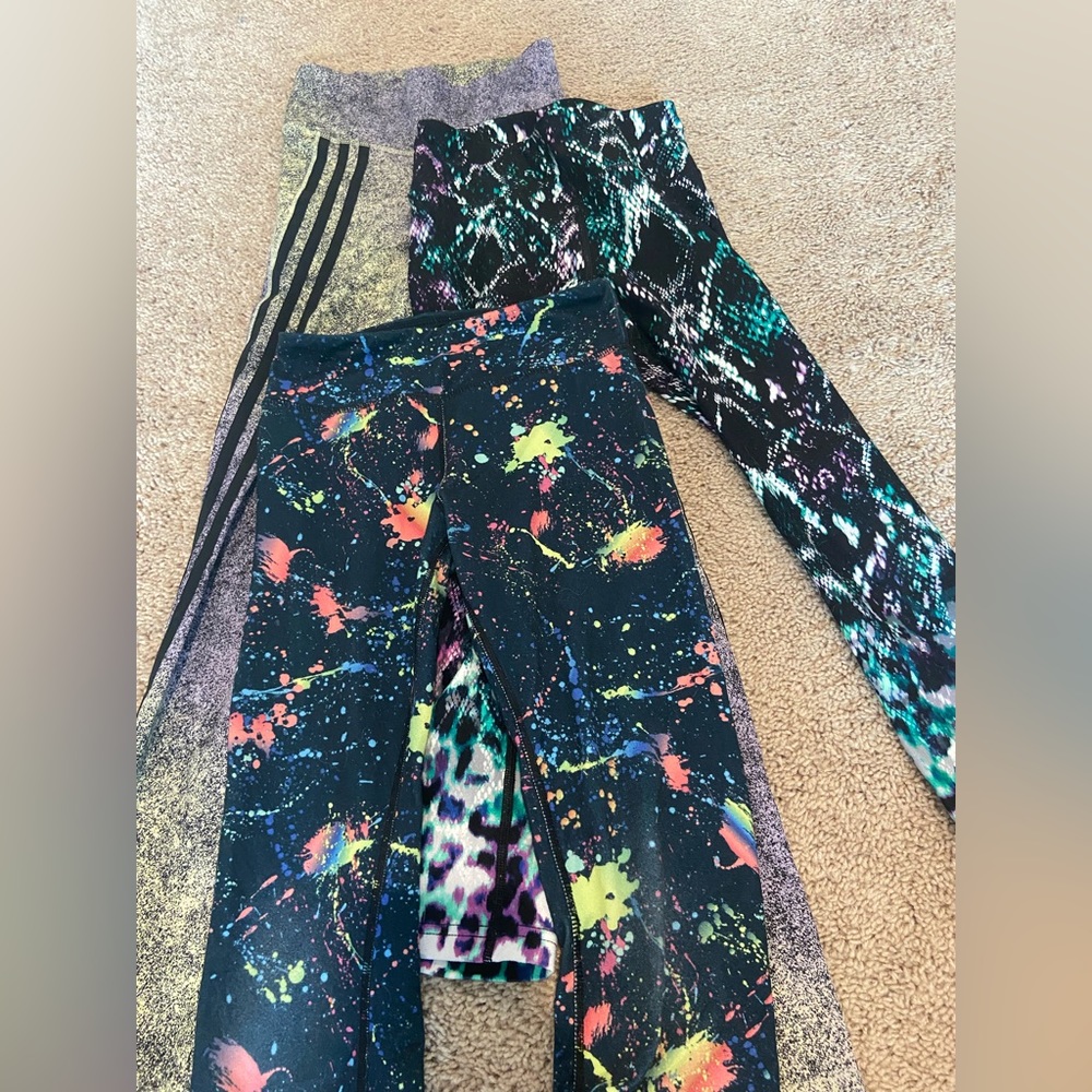 Three pairs of workout pants - Women’s XS - Adidas, Fula & SO brands.